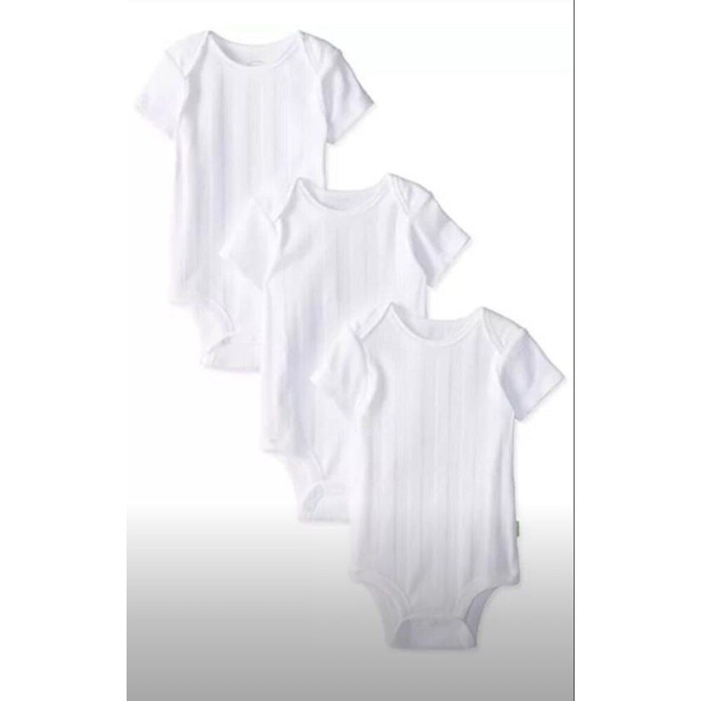 Disney Baby 3-Pack White Cotton Bodysuits Grow-An-Inch NWT 6-9M - Picture 9 of 9